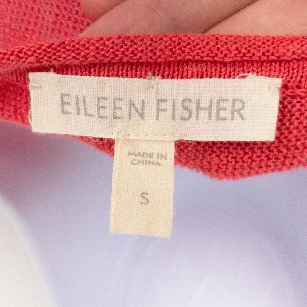 Eileen Fisher Organic Linen Top Womens Small Pink Sustainable Beach Sustainable - Picture 3 of 8